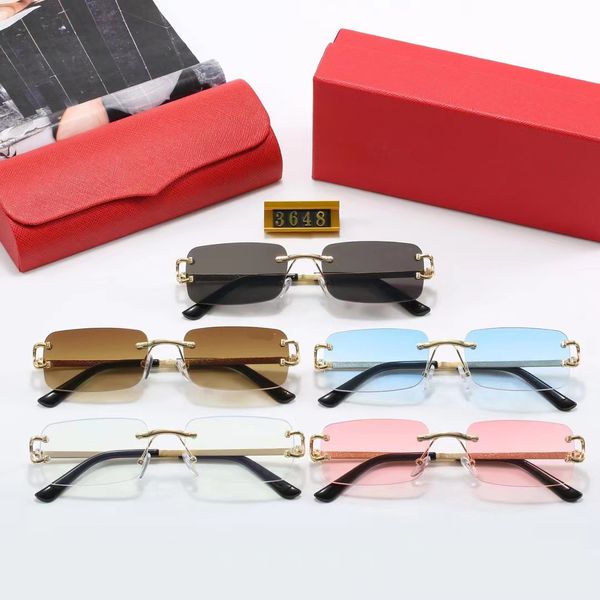 Óculos de sol para mulheres polarizadas elípticas rosa marrom lentes transparentes designer carrinho óculos para mulher luxo designer sem moldura armação de metal óculos de sol masculinos