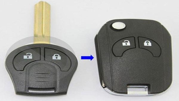 Keyless Entry 2 pulsanti Flip Fold custodia chiave per auto Romote Fob per Nissan Qashqai Micra Note Juke 2011 2012 20133642544