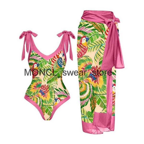 Mulheres Swimwear 2023 Nova Chegada Push Up Mulheres Bikini Set Floral Impresso Ruffle Biquinis Strappy Bandage Brasileiro Biquini Bathing SuitH24220