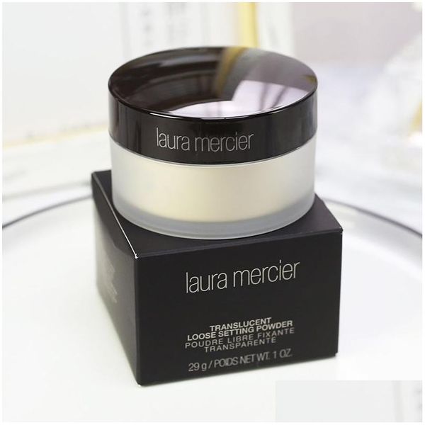 Pacchetto gocce di cipria in scatola nera Fondotinta Laura Mercier Impostazione allentata Correzione trucco Min Pore Brighten Concealer Consegna Salute B Dhinl