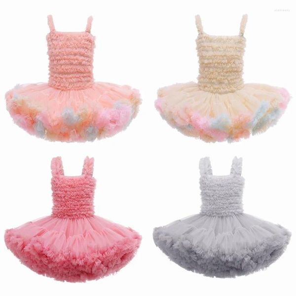 Abiti da ragazza Abito da principessa Tutù a fiori Ballerina per bambini Fancy Summer Baby Carnival Birthday Party Costume