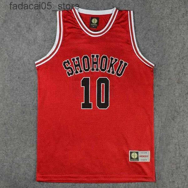 Regatas masculinas Shohoku School Basketball Team 1-15 Sakuragi Hanamichi Jersey Tank Tops Camisa Desgaste Esportivo Uniforme Cosplay Q240221