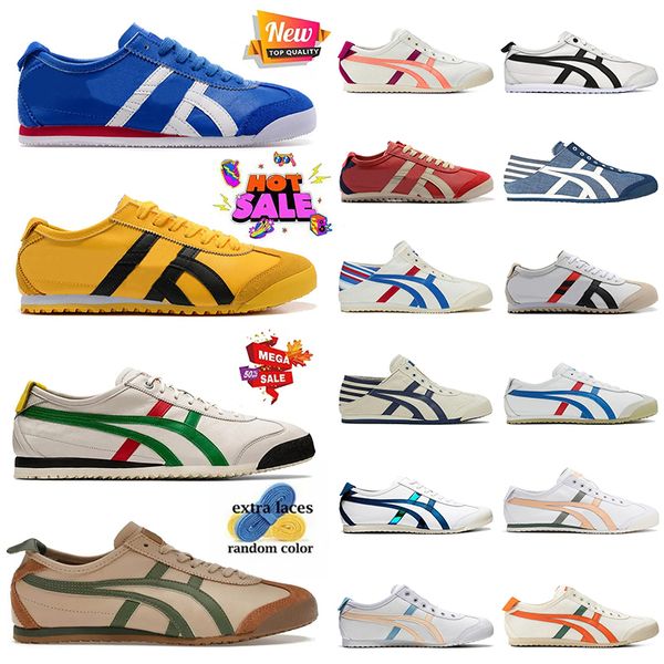 Designer di tigri di lusso Casualmente scarpe onitsukass allenatori tigre messico 66 sneaker crema crema coriandolo verde olo giallo olog piattaforma originale moca