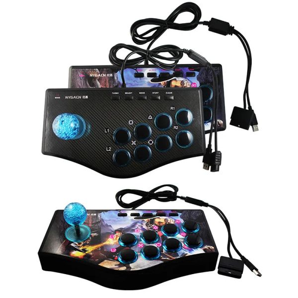 Gamepads Retro Arcade Game Rocker Controller USB Joystick para PS2/PS3/PC/Android Smart TV Buildin Vibrator Oito Direção Joystick