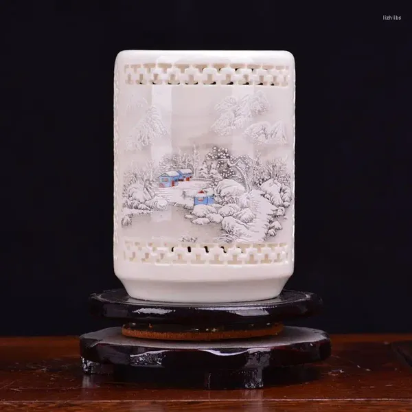 Garrafas jingdezhen cerâmica neve seckill oferta especial caneta criativa ornamentos presentes decoração de escritório mobiliário