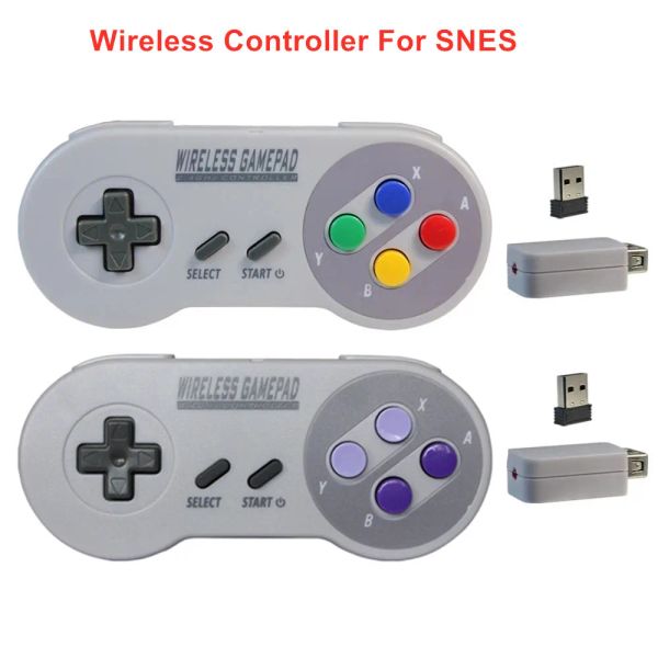 Gamepad Controller di gioco wireless per SNES 2.4GHZ Joypad Joystick Gampad per Super Nintendo MINI Console Accessori remoti USB 2 IN 1