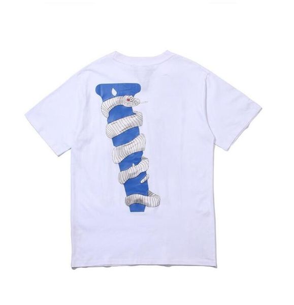 Camiseta masculina designer python impressão v solitário longo camiseta casual fumaça anjo solto amante luxuoso de alta qualidade curto vlones sleevex6