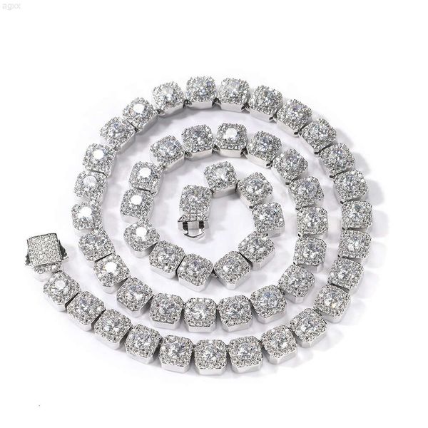 Neue 10mm Big Cz Klassische Frühlingsschnalle Kubikzircon Tenniskette Halskette Iced Out Tennis Eisketten Messing Vergoldete Gliederkette