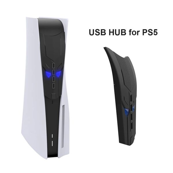 Адаптер для PS5 PS4 Xbox One S Series X Nintend Switch 4-портовый USB-концентратор Расширительный концентратор-сплиттер Адаптер Высокоскоростная система охлаждающего вентилятора