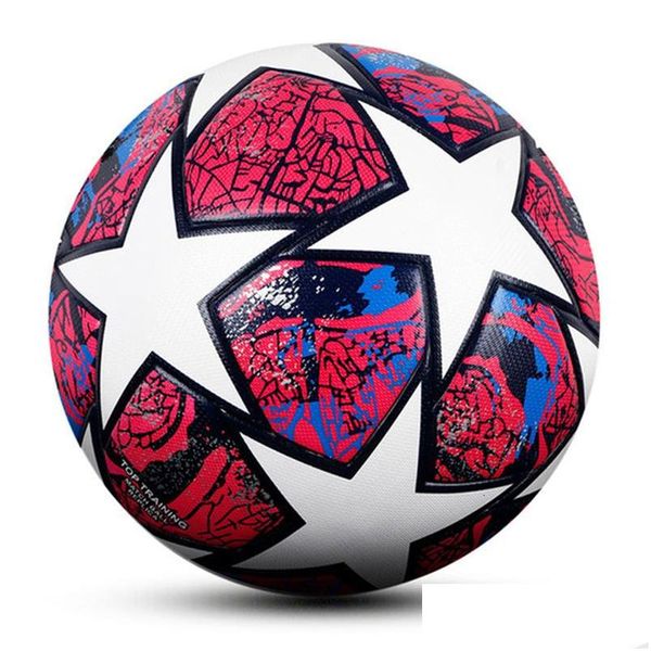 Palloni Pallone da calcio di alta qualità Taglia professionale 5 Materiale Pu Porta da calcio senza soluzione di continuità Allenamento della squadra Partita Giochi sportivi Futbol Drop De Dhj6C