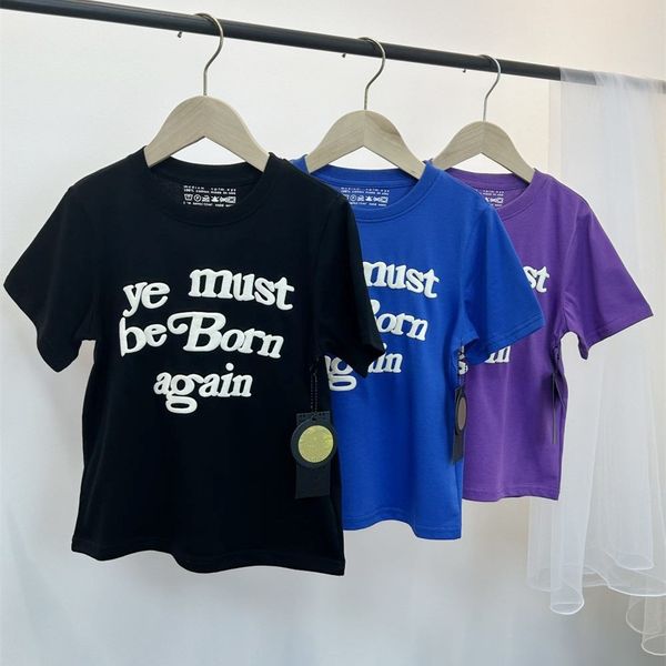 T-shirt per bambini CPFM YE MUST BE BORN AGAIN Lettera stampata High street top tees Hip Hop ragazzi ragazze top bambini giovani T-shirt a maniche corte