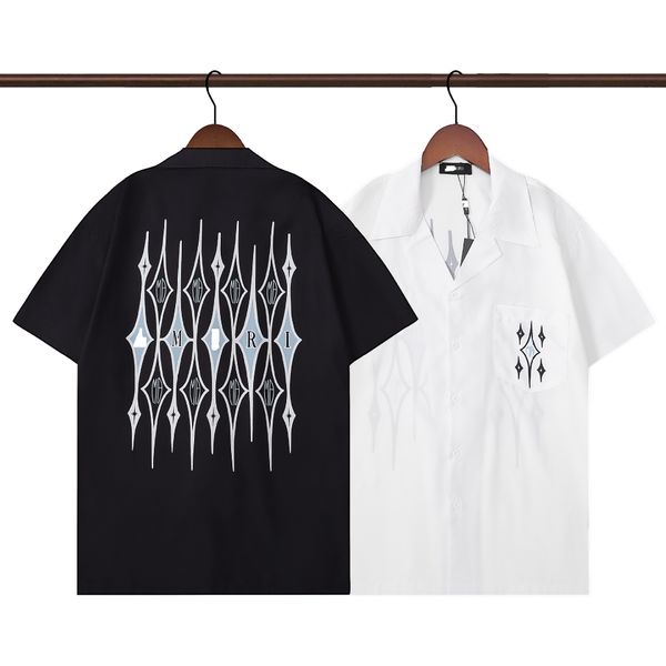 Herren Freizeithemden Sommer beliebte Buchstaben Herren Flash Fancy Shirt Cardigan Mode kurzes T-Shirt