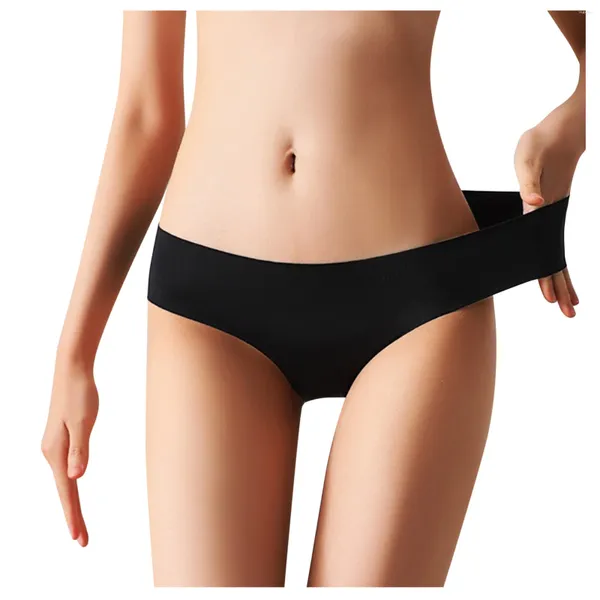 Kadınlar Külot 3 PCS Seksi Trace Trace Ice İpek Kılavuzu Nefes Alabilir Midwaist Düz Renk iç çamaşırı son derece elastik cilt dostu külot