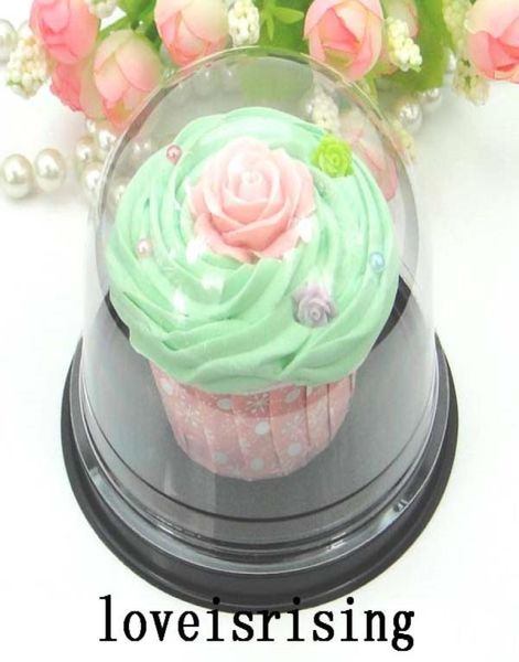 Hohe Qualität, 50 Stück, 25 Sets, durchsichtige Cupcake-Boxen aus Kunststoff, Geschenkboxen, Behälter, Hochzeit, Party, Dekoration, Geschenkboxen, Hochzeit, Cupcake, Kuchen 24038882143427