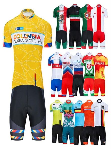 2020 nova equipe nacional camisa de ciclismo conjunto bib roupas bicicleta mtb uniforme secagem rápida roupas dos homens curto maillot culotte terno 9568473