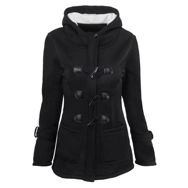 Giacche 2023 nuove donne giacche calde autunno inverno cappotto cammello cerniera bottone in corno giacca outwear soprabito con cappuccio femminile