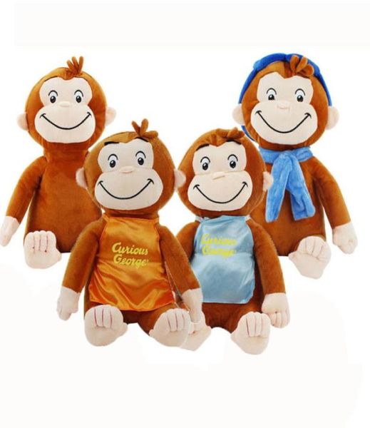 4 estilos 30cm curioso george boneca de pelúcia botas macaco brinquedo de pelúcia animal peluche brinquedos para crianças presentes de aniversário de natal 2012043494618