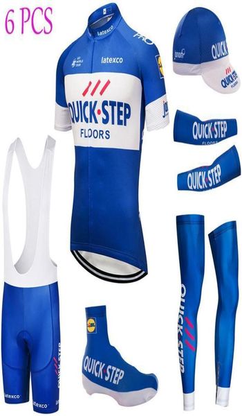 2020 Team Quickstep Radtrikot-Shorts-Anzug, schnell trocknende Sommer-Bike-Shorts, komplettes Set mit Rad-Ärmelwärmern und Fahrrad-Sh5417298