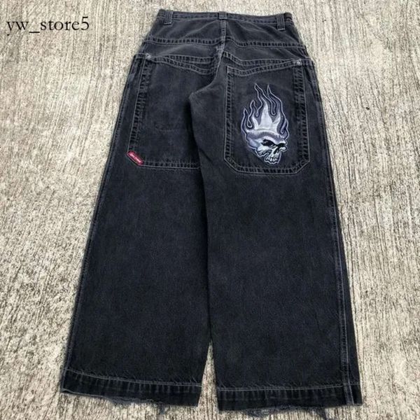 Jnco Jeans Designer Trend Brand Jeans da uomo Streetwear Jnco Y2k Hip Hop Cartoon Stampa grafica Vintage Baggy Pantaloni neri Uomo Donna Vita alta Pantaloni a gamba larga 5882