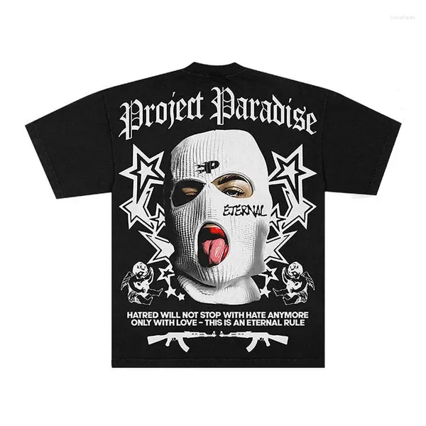 Herren T-Shirts Y2K Männer Kleidung Grafik Harajuku Streetwear Casual Baumwolle Übergroßes T-Shirt Hip Hop Punk Lose Gothic Shirt Top