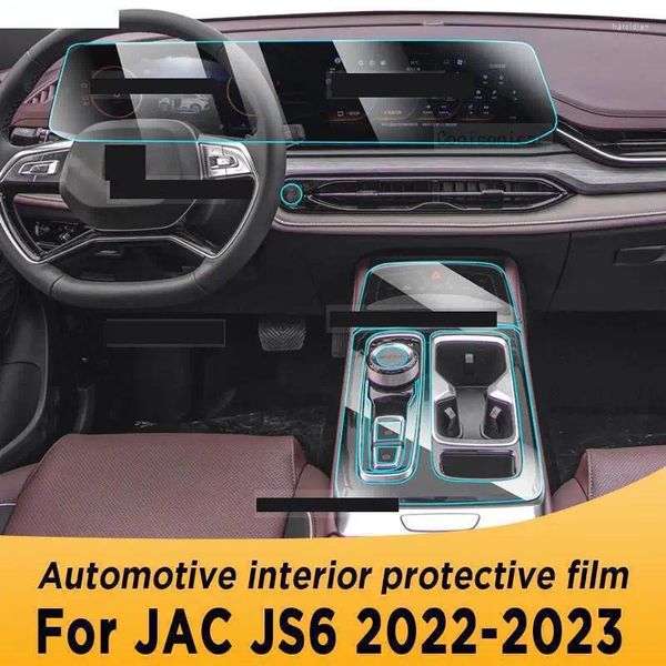 Innenzubehör Auto für JAC JS6 2024 Mittelkonsole Schutzfolie Getriebe Panel Aufkleber Anti-Kratz-Schutz Transparent