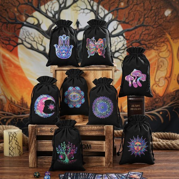 Display 1 Stück 8,7 x 5,5 Zoll Tarot-Karten-Aufbewahrungstasche Großhandel, Schmuckbeutel, Kosmetik-Reise-Geschenkbeutel, zum Halten von Kristallen, Hexereizubehör