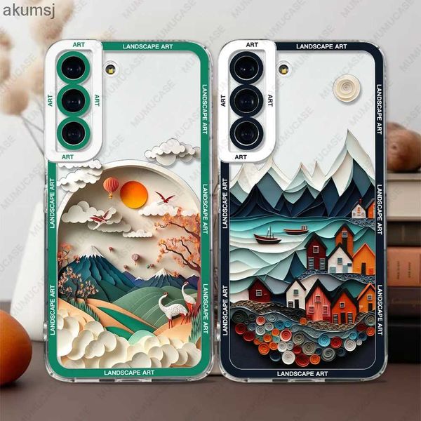 Custodie per cellulari Custodia per Samsung Galaxy S24 S20 S21 FE S22 Plus S23 Ultra A22 A54 5G Soft Cover Paesaggio Arte YQ240221