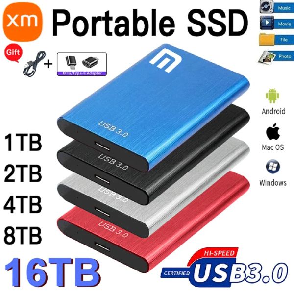 Scatole Mobile Solid State Drive 1TB SSD portatile USB 3.0 Disco rigido esterno Disco rigido ad alta velocità da 500 GB per Xiaomi per Laptop Mac PC