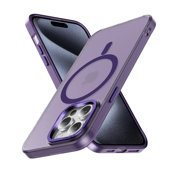 Kristall N52 Magnet magnetische Handyhüllen für iPhone 15 14 Plus 13 12 Pro Max Samsung S24 S23 Ultra Plus stoßfeste kabellose Lade-Telefonhülle