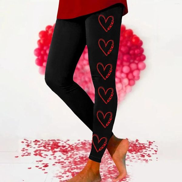 Pantaloni da donna attillati Yoga Love Valentine Leggings