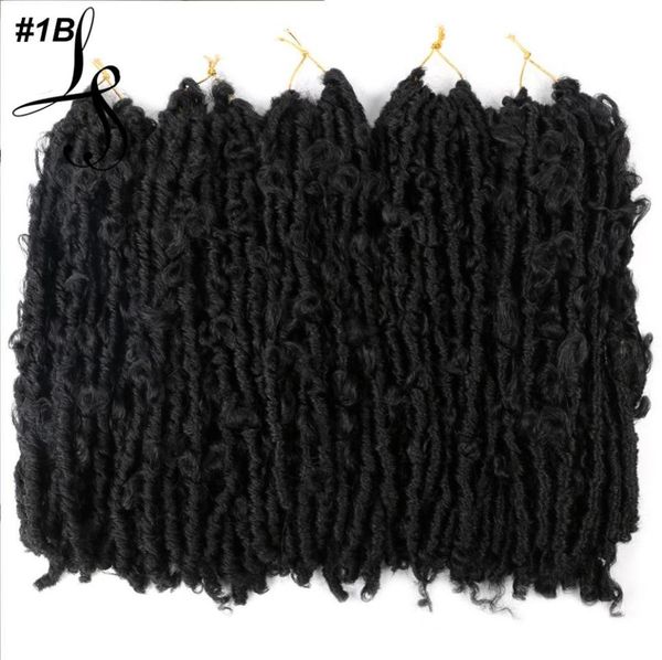 Lans 141824quot borboleta locs crochê tranças de cabelo 80gpcs macio natural preto pré looped pré trança7227720