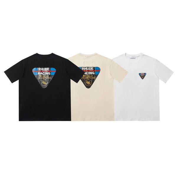 Designer-Rhude-T-Shirt für Herren, schönes und trendiges Rhude-Race-Patch-Gedenk-Casual-Männer-Frauen-loses Sommer-Kurzarm-T-Shirt mit Rundhalsausschnitt für Paare