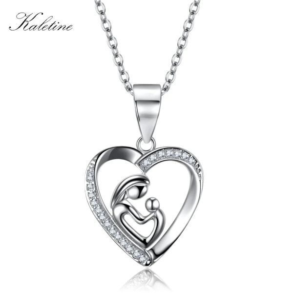 Pingentes Kaletine Genuine 925 Sterling Silver CZ Presente para Mãe Amor Mã