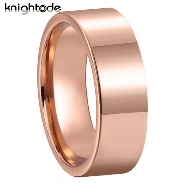 Bänder 4mm 6mm 8mm Klassisch Einfach Wolframkarbid Ehering Männer Frauen Schmuck Verlobungsringe Flach Poliert Comfort Fit