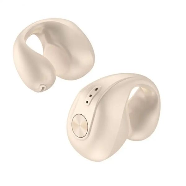 Cuffie Cuffie Bluetooth V5.3 Auricolari wireless con custodia di ricarica wireless Clip auricolare in-ear con microfono per smartphone Computer portatile