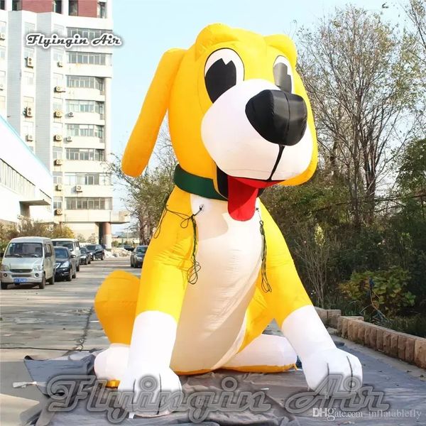 Bouncers de cães infláveis personalizados por atacado, 5mH (16,5 pés) com o balão de modelos de filhote de desenho animado para desenho animado para cartons para o blower blow
