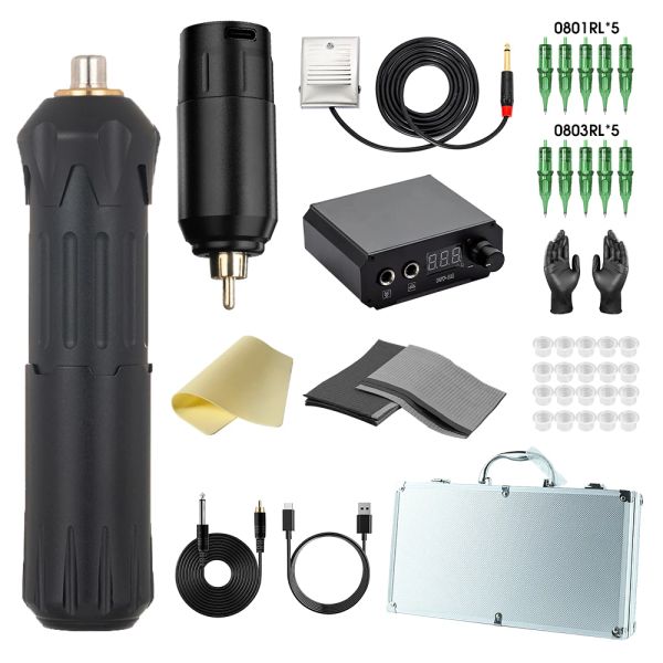 Pistole TRex Kit penna rotativa per trucco permanente portatile Macchina per tatuaggi Set di strumenti per principianti per tatuaggi wireless silenziosi