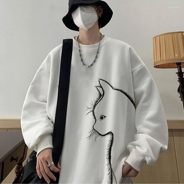 Maglioni da uomo HMZ marchio di moda felpe Hip Hop uomo autunno cotone Casual Cat Pullover Street Wear abiti Harajuku Top