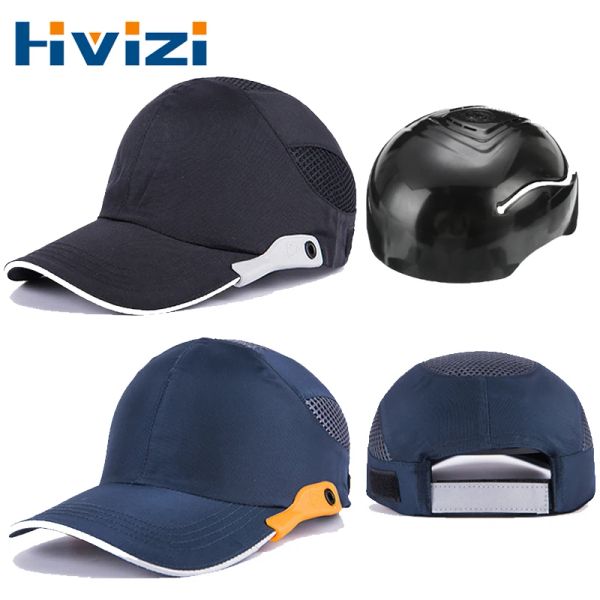 Snapbacks Hivizi Bump Cap Helmet Hist Work Hat Hat Hat traspirante per i caschi leggeri per la sicurezza estiva Baseball per gli operai edili