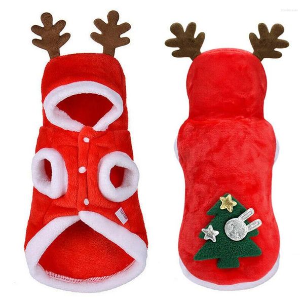 Abbigliamento per cani Natale Cucciolo Felpa con cappuccio Maglione Cappotto da vacanza Alce Renna Abiti cosplay per animali domestici di piccola taglia media