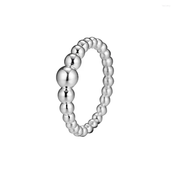 Anéis de Cluster CKK Anel String de Grânulos para Mulheres Homens Anillos Mujer 925 Sterling Silver Jóias Casamento Noivado