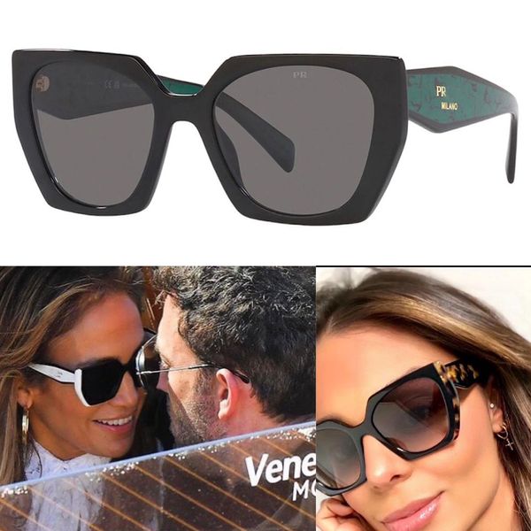 Designer feminino óculos de sol olho de gato moldura quadrada armação de fibra de acetato 100% proteção UVA / UVB Criando o charme elegante dos tempos modernos Green Stone Pine Mirror Leg SPR15