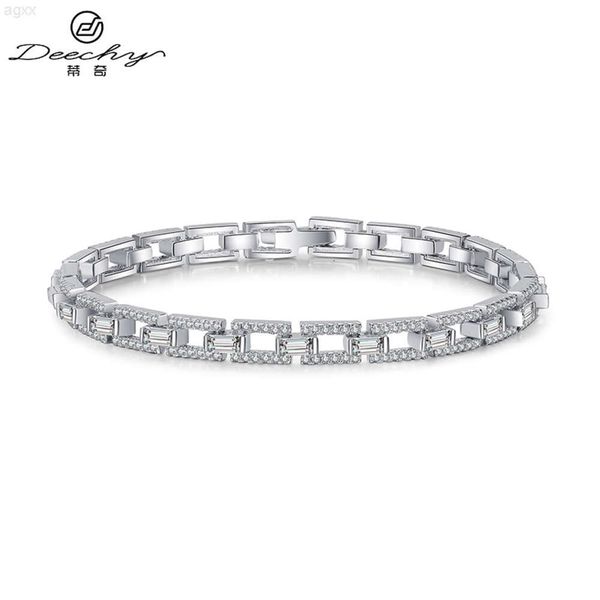 Hip Hop Rapper Baguette Bangle Vvs Moissanite Catena di diamanti Luxury Moissanite Bracciale tennis Gioielleria raffinata Argento 925 Alla moda