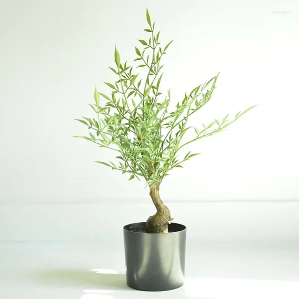 Flores decorativas simulação decoração para casa plantas artificiais de plástico orquídea árvore de bambu bonsai