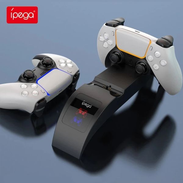 Caricabatterie Ipega PGP5016 Caricatore rapido doppio gamepad per controller PS5 Dock station di ricarica per accessori console Sony Playstation 5