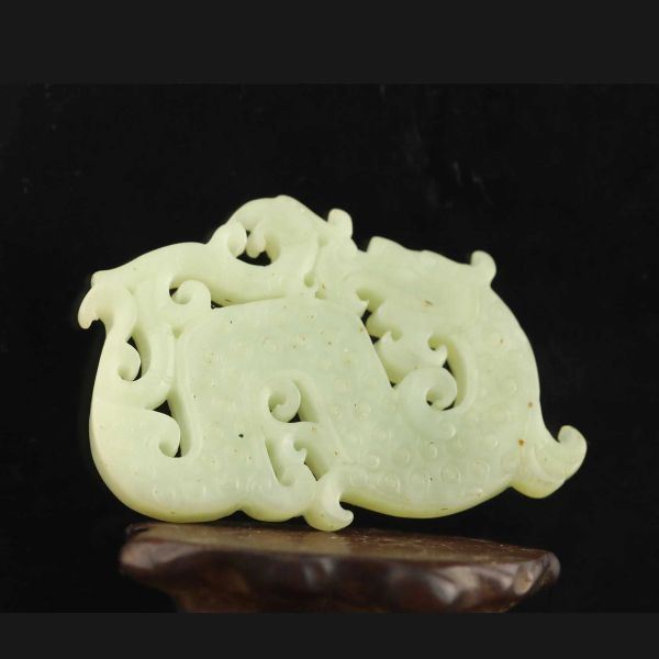 Pingentes antigo china jade natural mão esculpida estátua dragão pingente d3