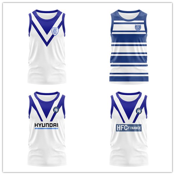 Retro Australia Canterbury-Bankstown Bulldogs Home Away Rugby Maglietta senza maniche Uomo Sport Training Vest Abbigliamento sportivo Felpe outdoor T-shirt