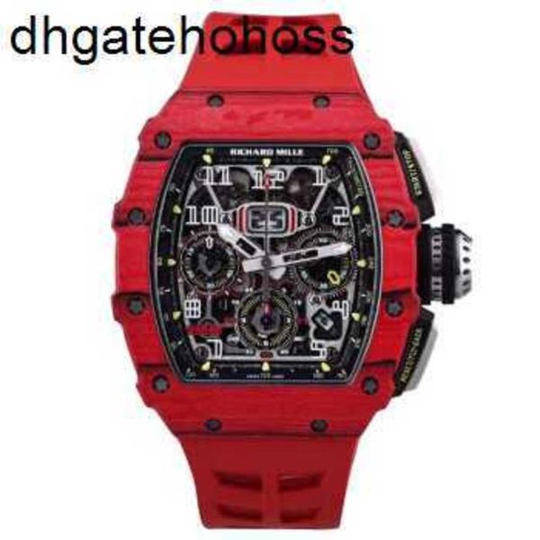 Richardmills Orologio Orologi meccanici svizzeri RicharsMillesr Rm 1103 Ntpt Red Devil Serie uomo in fibra di carbonio automatico con scheda di sicurezza