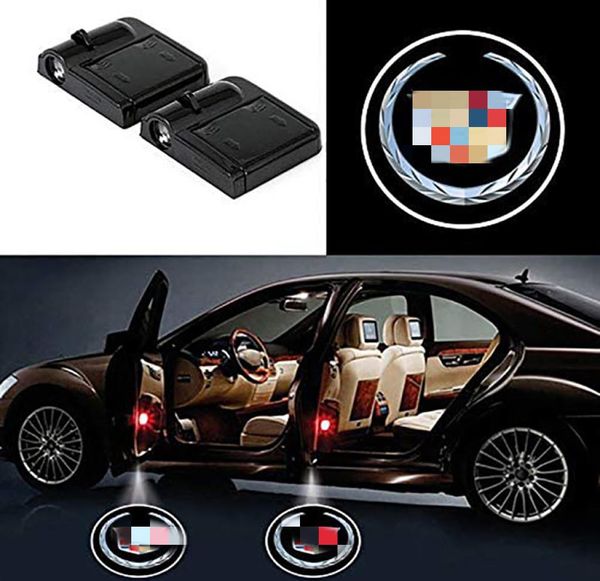 2 pçs sem fio porta do carro led bem-vindo projetor laser logotipo luz fantasma sombra lâmpada logotipos caber cadilla6065864