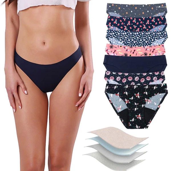 Mutandine da donna Senza Soluzione di Continuità Periodo Mestruale Pantaloncini da Bagno 4 Strati a Tenuta Rapida Assorbente Biancheria Intima Fondo da Bagno Slip per Ragazze